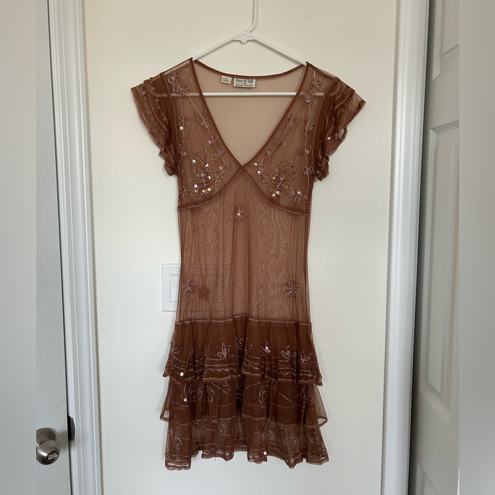 Tree of Life mesh sequin dress